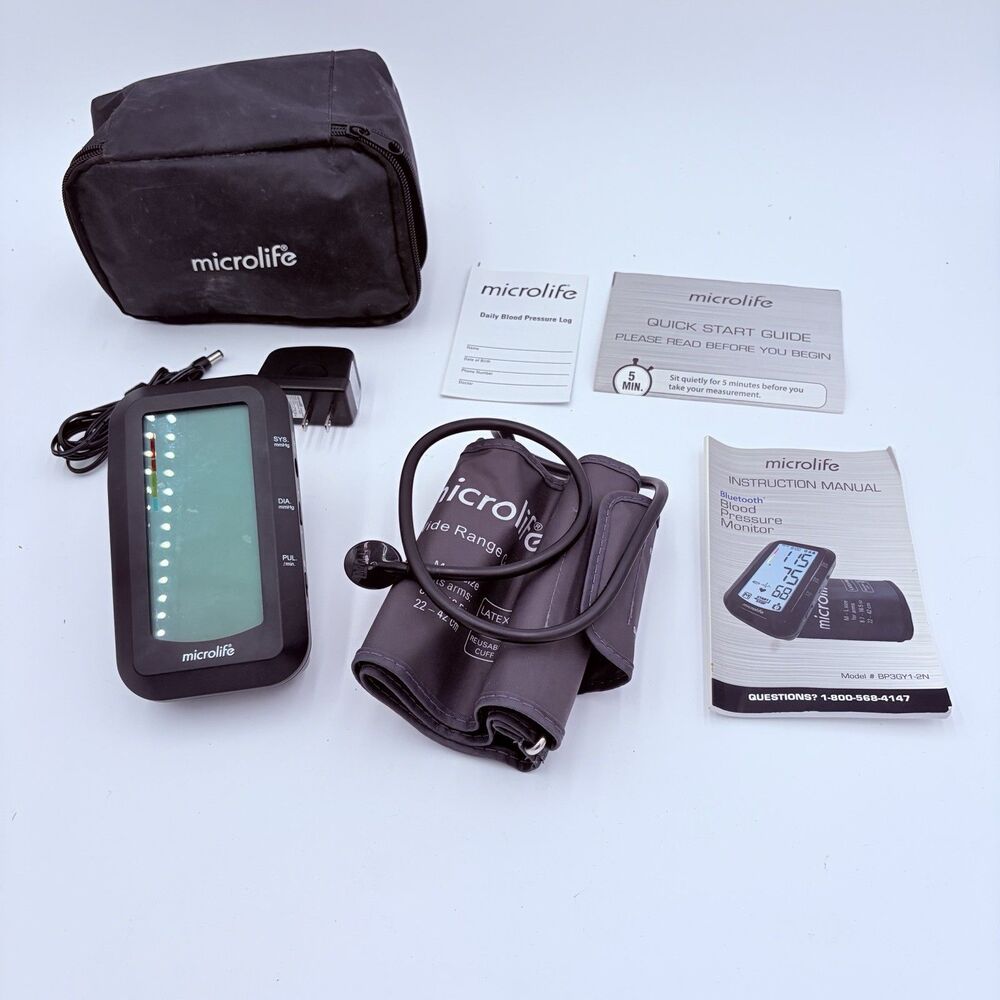 Microlife Bluetooth Blood Pressure Monitor BP3GY1-2N w/ Cuff & Case